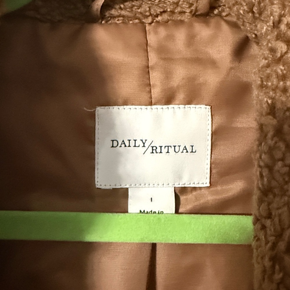Daily Ritual Brown Teddy Jacket - Picture 2 of 6